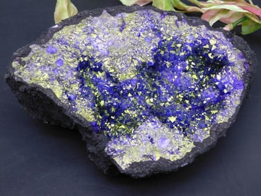 Geode with Purple and Gold Crystalline Formations