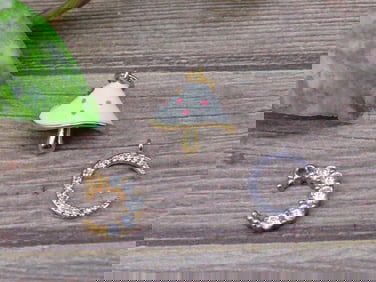 Set of Three Charms: Mushroom and Crescent Moons