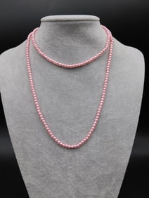 Pink Beaded Necklace With Elegant Design