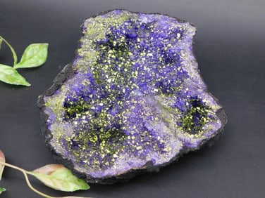 Purple and Green Druzy Quartz Geode Specimen