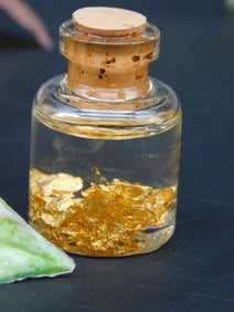 Small Bottle of Gold Flakes with Cork Stopper