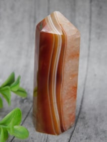 Polished Banded Carnelian Crystal Point