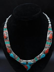 Turquoise and Coral Necklace
