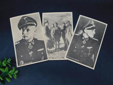 Set of Three Historical Postcards with Military Themes