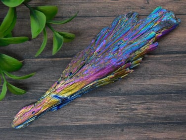 Rainbow Titanium-Coated Selenite Crystal Cluster