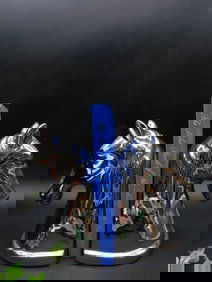 Set of Horse Head Chrome Bookends