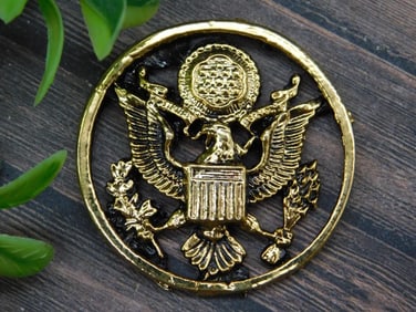 Gold-Colored U.S. Great Seal Medallion with Eagle Design