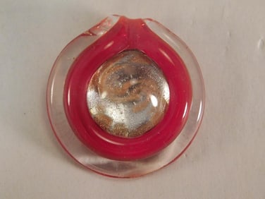 PAINTED GLASS PENDANT ROCK STONE LAPIDARY SPECIMEN