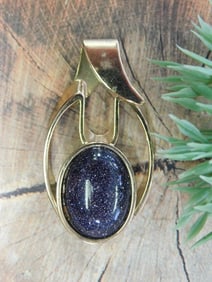 BLUE GOLDSTONE PENDANT ROCK STONE LAPIDARY SPECIMEN