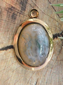 MOSS AGATE PENDANT ROCK STONE LAPIDARY SPECIMEN
