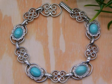 GENUINE STONE AND METAL BRACELET ROCK STONE LAPIDARY SPECIMEN