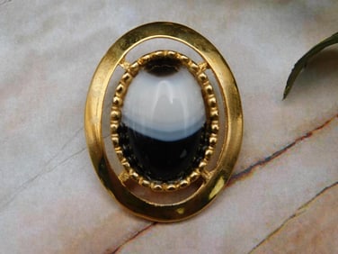 BANDED AGATE PENDANT ROCK STONE LAPIDARY SPECIMEN