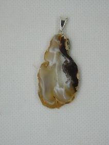 AGATE SLICE PENDANT ROCK STONE LAPIDARY SPECIMEN