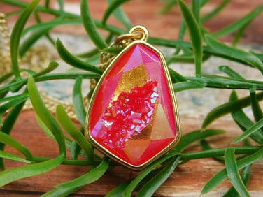 DRUZY QUARTZ PENDANT NECKLACE ROCK STONE LAPIDARY SPECIMEN