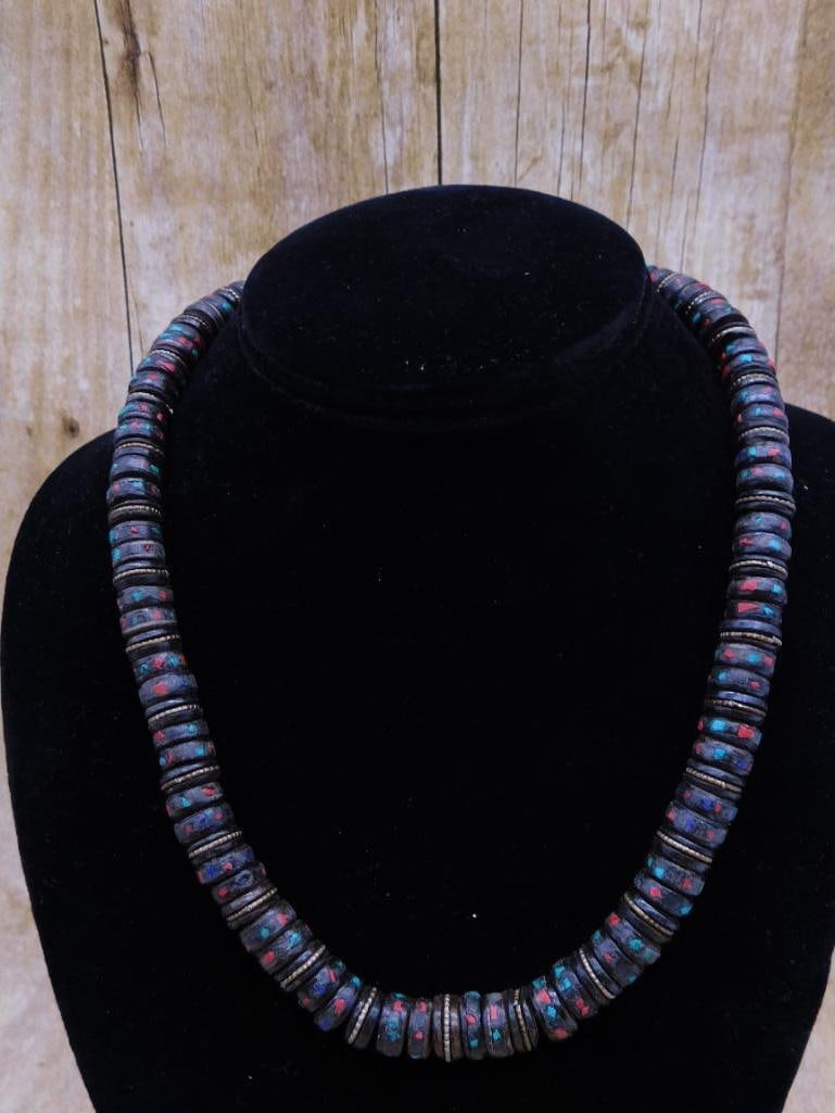 AFRICAN TRADE BEAD NECKLACE ROCK STONE LAPIDARY SPECIMEN: AFRICAN TRADE BEAD NECKLACE ROCK STONE LAPIDARY SPECIMEN