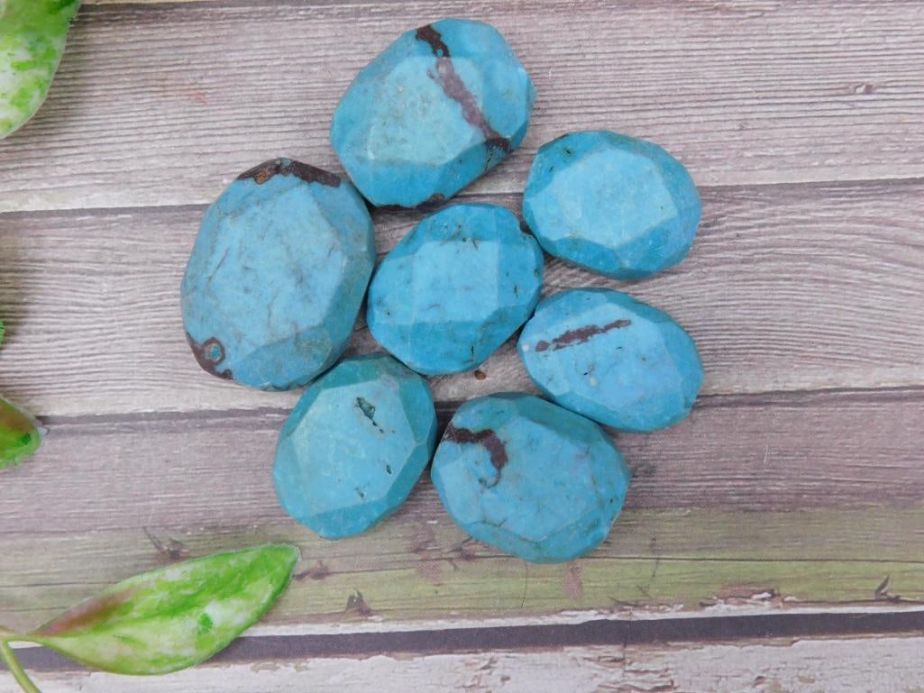 Set of Seven Polished Turquoise Stones