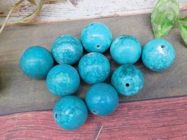 Set of Blue-Green Spherical Beads