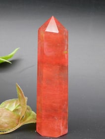 Polished Red Gemstone Crystal Point