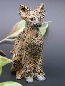Hand-Carved Spotted Stone Animal Figurine