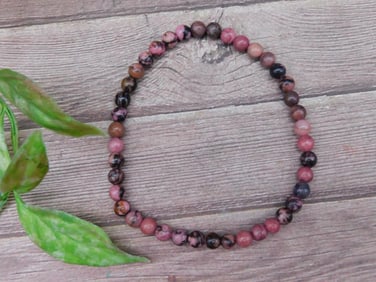 Rhodonite Beaded Stretchable Bracelet