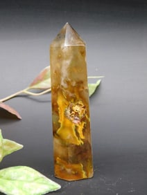 Polished Agate Crystal Point with Unique Patterns