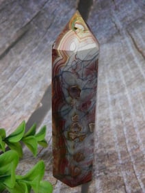Polished Stone Crystal Point with Multicolor Striations
