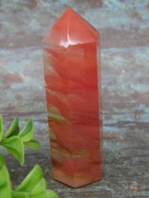 Red and Green Banded Stone Point Display Piece