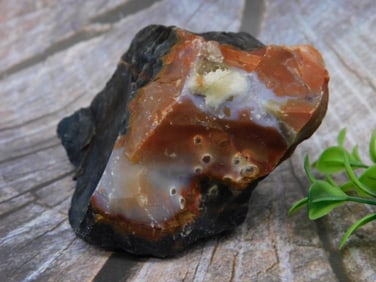 Rough Polished Agate and Calcite Mineral Specimen