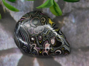 Multi-Color Fordite Patterned Stone Cabochon, Approx. 5 Grams