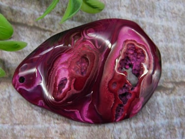Polished Pink and Purple Agate Pendant