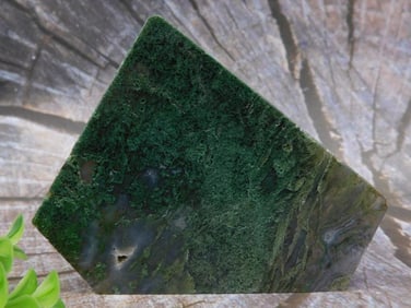 Rectangular Green Stone With Textured Surface