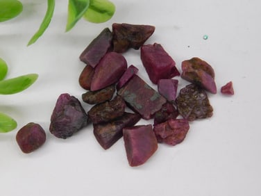 Collection of Rough Red Gemstones, 12 Grams Total