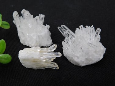 Group of Three White Crystal Clusters