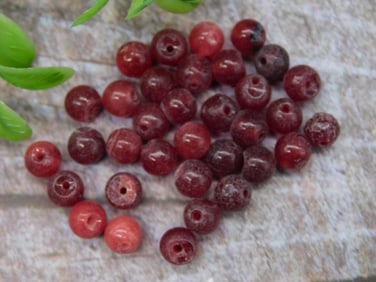Lot of Red and Purple Round Beads with Holes