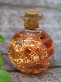 Glass Bottle With Real Copper Flakes