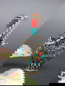 Decorative Miniature Vessel With Multicolor Embellishments