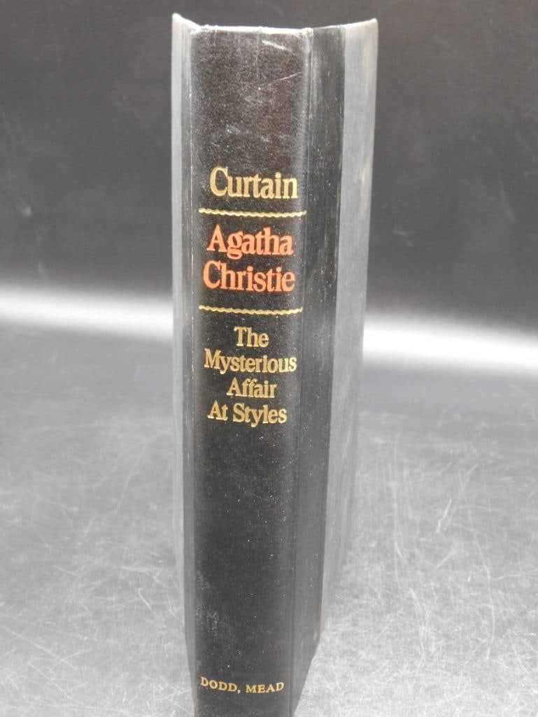 Curtain & The Mysterious Affair at Styles Book by Agatha Christie Book: This auction lot features a hardcover book titled ?Curtain? and ?The Mysterious Affair at Styles? by Agatha Christie. Published by Dodd, Mead and Company, the copyright for ?Curtain? is noted as 1975,
