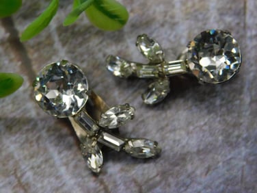 Clip-On Clear Crystal Earrings