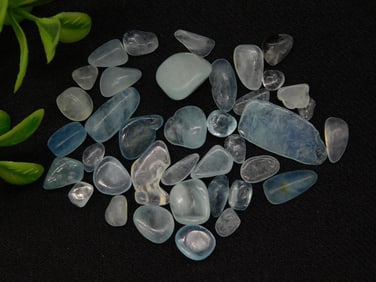 Collection of Polished Blue Aquamarine Gemstones