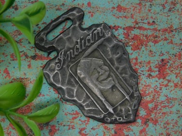 Cast Metal Indian Logo Emblem WATCH FOB With Vintage Design
