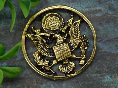 Gold-Toned United States Great Seal Round Emblem Ornament