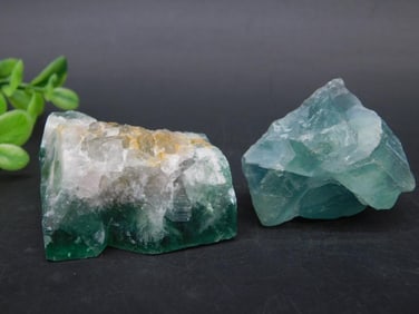 Pair of Rough Fluorite Mineral Specimens