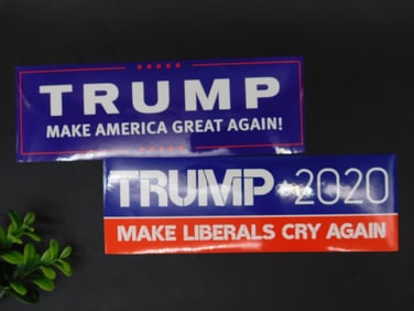 Set of Two Trump 2020 Campaign Bumper Stickers