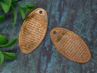 Pair of Brass Oval Identification Tags