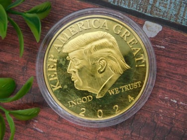 Gold-Color Donald Trump 2024 Commemorative Coin
