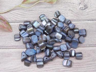 Lot of Polished Iridescent Beads with Drilled Holes