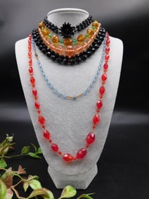 Assorted Multi-Strand Beaded Necklaces and Glass Bead Jewelry