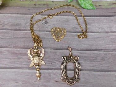 Gold-Tone Necklace and Decorative Accessories Lot
