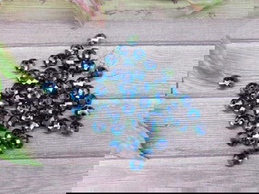 Lot of Faceted Blue Crystal Beads for Crafting