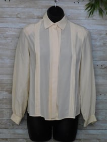 WORLDLY THINGS NEW YORK IVORY BLOUSE SIZE 6 VINTAGE CLOTHING